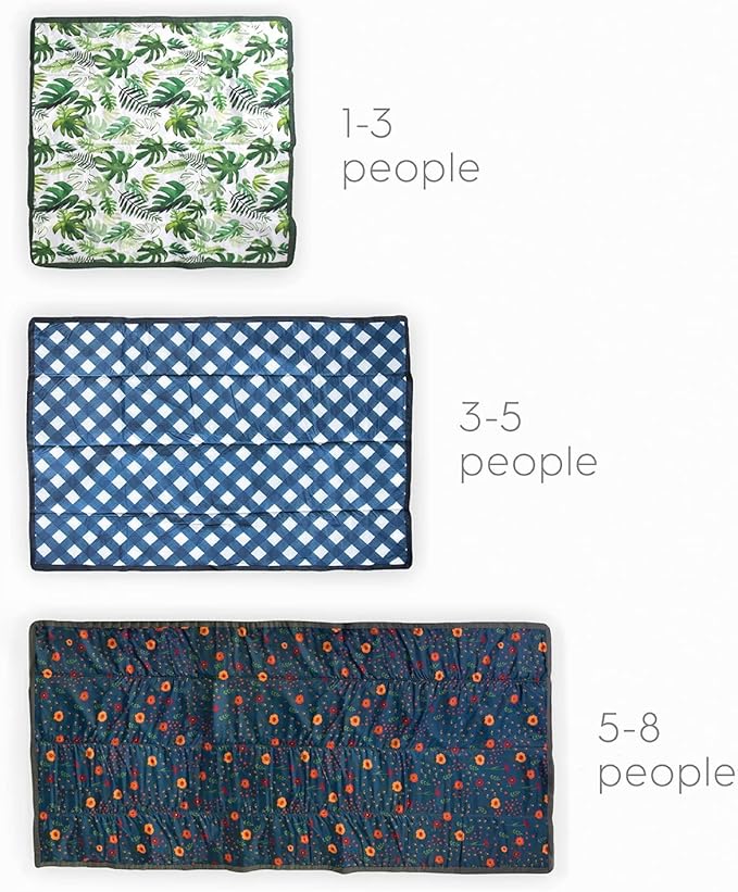 Little Unicorn 5'x7' Outdoor Family Picnic & Beach Blanket | Durable & Water-Resistant Fabric | Compact Fold & Easily Wipes Clean | Zipper Pocket (Tropical Leaf)