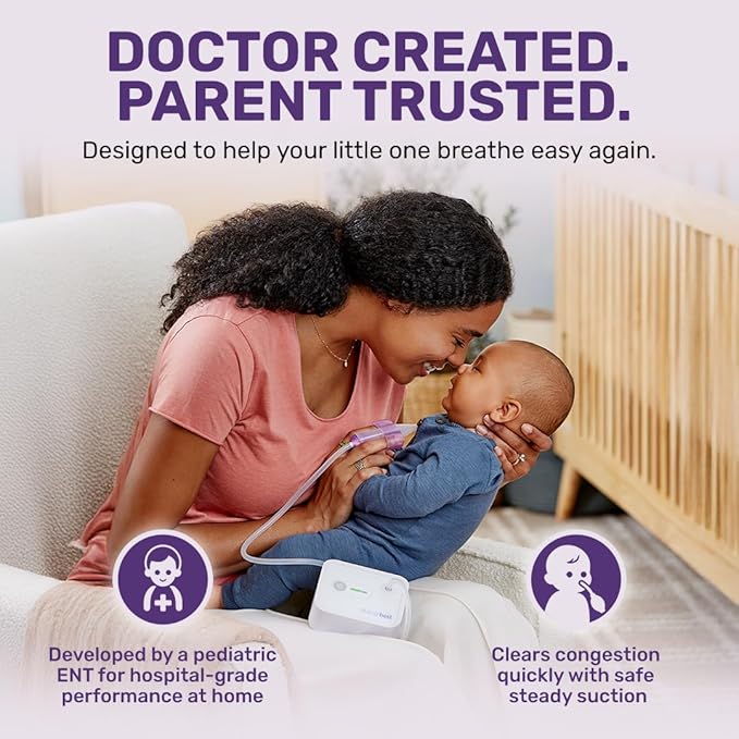 Dr. Noze Best - NozeBot | Electric Baby Nasal Aspirator | Hospital Grade Suction | Nose Sucker and Nasal Vacuum | Safe for Infants and Toddlers (Mild to Severe Congestion - The Original NozeBot)