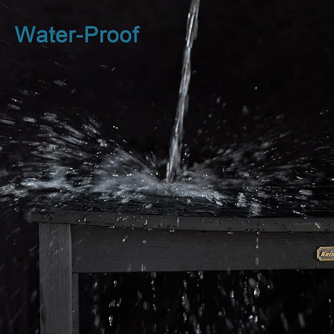 30'' Waterproof Shower Stool, Poly Lumber Shower Bench Seat for Shaving Legs, HDPS Plastic Bath Chair Seat, Non-Slip & No Maintenance, Black, Weight Capacity 700LBS (30 x 13 Inches)