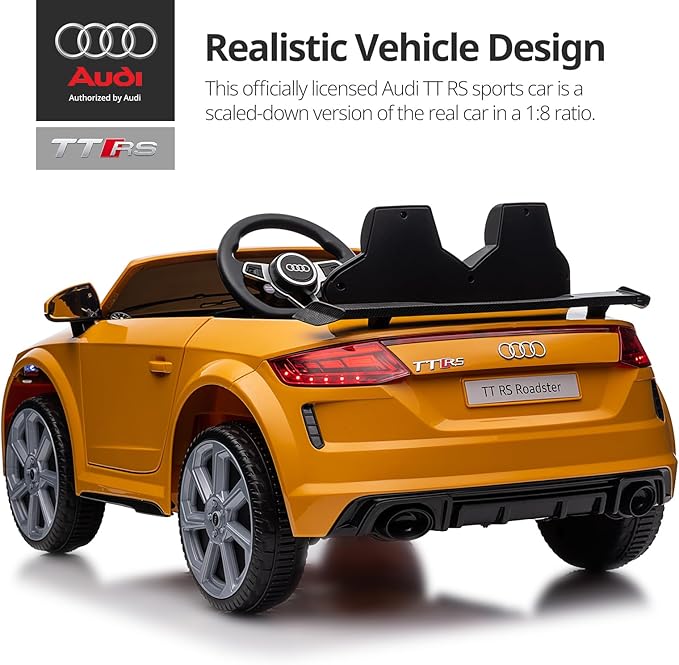 Electric Car for Kids, Licensed Audi 6V Kids Ride on Car Toy for Toddlers with Remote - Yellow