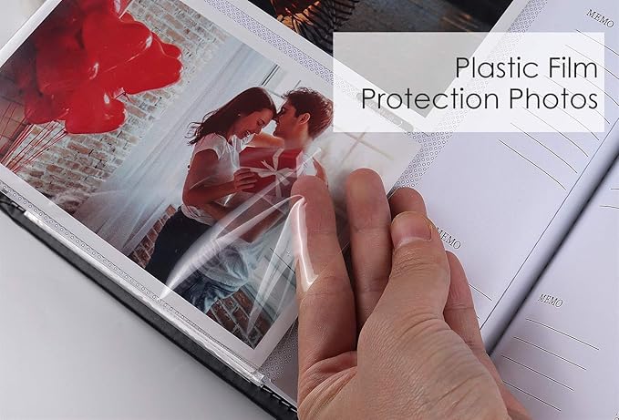 RECUTMS 4x6 Photo Album 300 Pictures Sewn Premium Leather Cover Memo Recording Family Photo Album Wedding Picture Albums Anniversary Baby Holiday Albums(Brown)