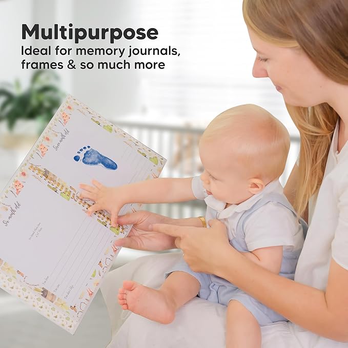 4-Pack Inkless Baby Hand and Footprint Kit - Mess Free Ink Pad for Newborn Keepsake, Dog Nose & Paw Print Kit, Clean Touch Ink Pad for Baby Hand & Footprints, Ideal New Mom Gifts (Fiesta, L)