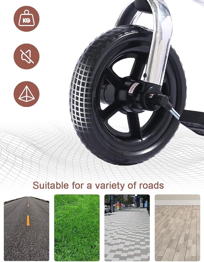 Ancaixin 3 in 1 Toddler Tricycles for 2-5 Years Old Boys Girls with Adjustable Seat Detachable Pedal and Bell, Foldable Baby Balance Bike Riding Toys, Kids Birthday Christmas New Year Gift (Silver)