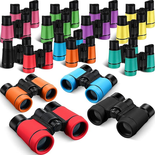 Yeaqee 18 Pack Kid Binoculars Toy Bulk Shock Proof Party Favor Binoculars Gifts for Age 6+ Years with Neck String Folding Mini Small Telescope Children Kids Camping Outdoor Educational Gifts