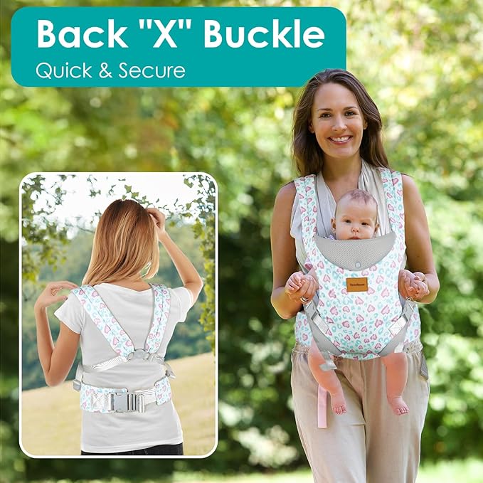 Baby Carrier Newborn to Toddler, Ergonomic Adjustable Toddler Carriers for 7-66 Lbs, Cozy Lightweight Infant Carrier with Neck Support, Baby Holder Carrier with Lumbar Support for Mom Dad