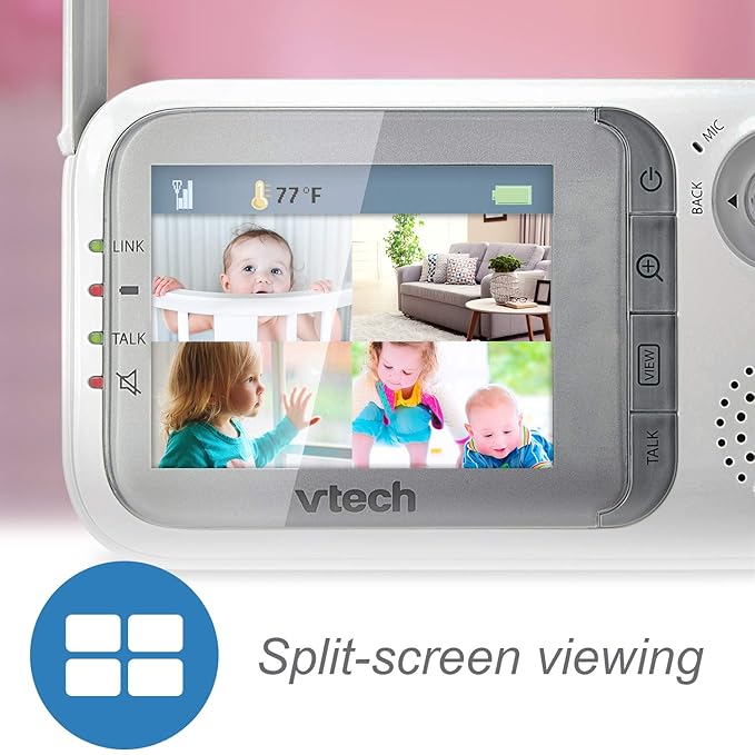 VTech VM321 Video Baby Monitor with Automatic Infrared Night Vision, Adjustable Camera, Zoom, 5 Soothing Lullabies & 1,000 Feet of Range