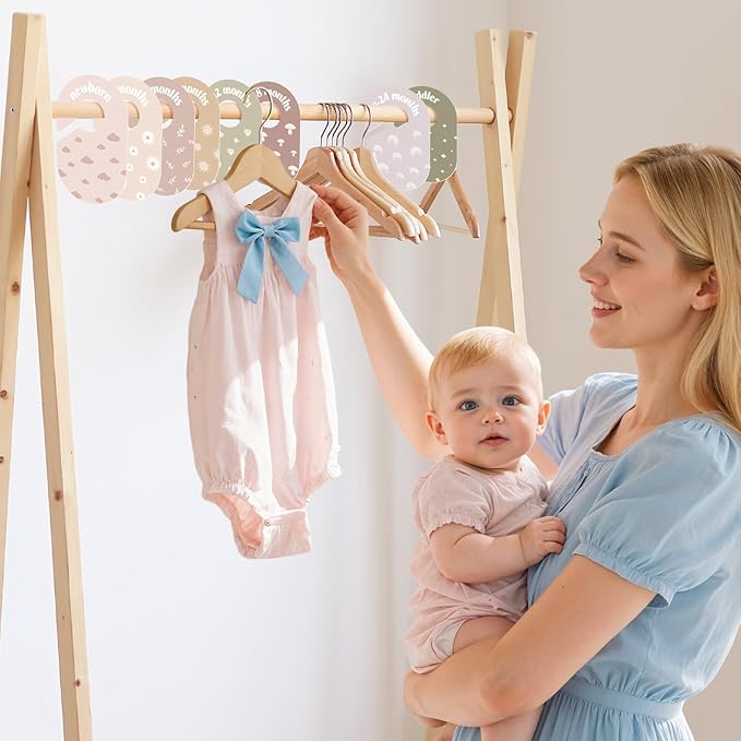 WSICSE Baby Closet Divider, Double-Sided Baby Clothes Organizer Nursery Decor Closet Dividers for baby Clothes 8 Designs from Newborn to 24 Month