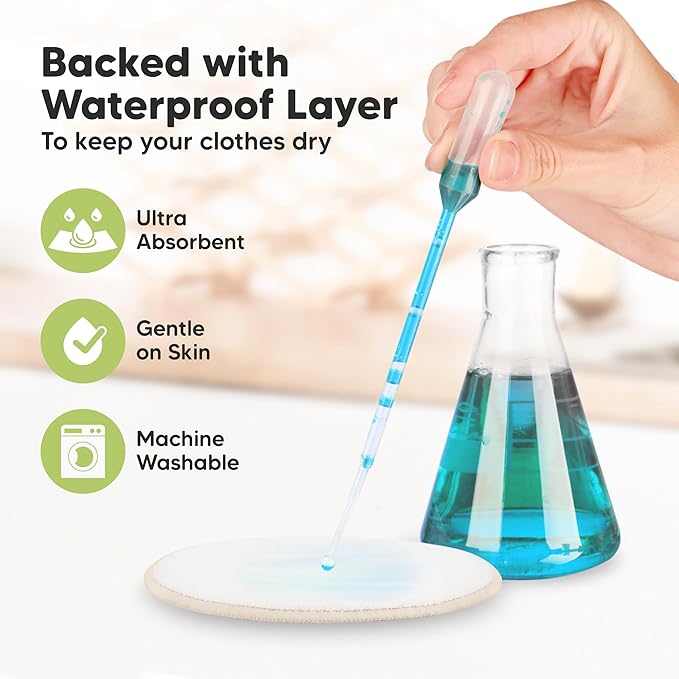 Organic Nursing Pads - 14 Washable Viscose Derived from Bamboo Breastfeeding Pads, Wash Bag, Reusable Breast Pads for Breastfeeding, Nipple Pads for Breastfeeding Essentials (Violet, L 4.8")