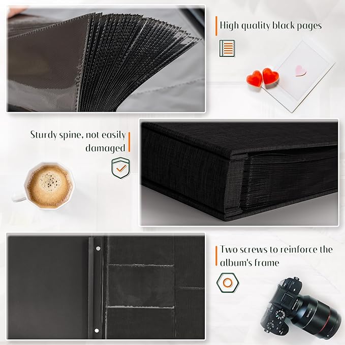 Popotop Photo Album 4x6 1000 Pockets for Wedding Gifts,Linen Hardcover Picture Albums for Family Anniversary Baby Vacation Pictures