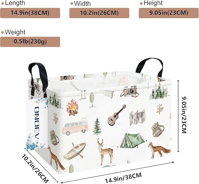Rectangular Folding Laundry Basket,waterproof Canvas Basket,gift basket,Suitable for children's room,Office,Clothes,Toys Storage(Outdoor adventure)