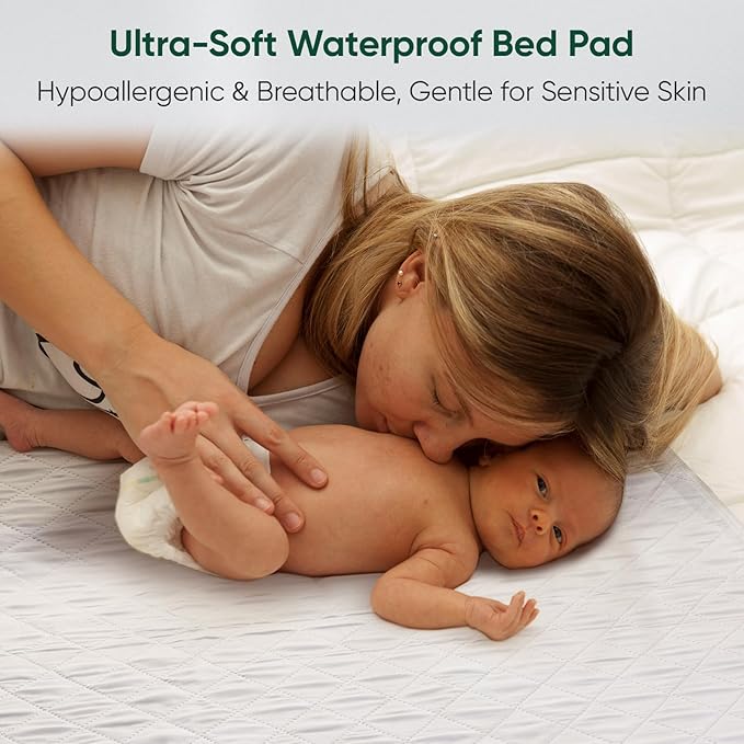 Bed Pads Washable Waterproof, Full (54" x 36", Pack of 1) Incontinence Bed Pads & Pee Pads, Perfect for Kids, Adults and Elderly