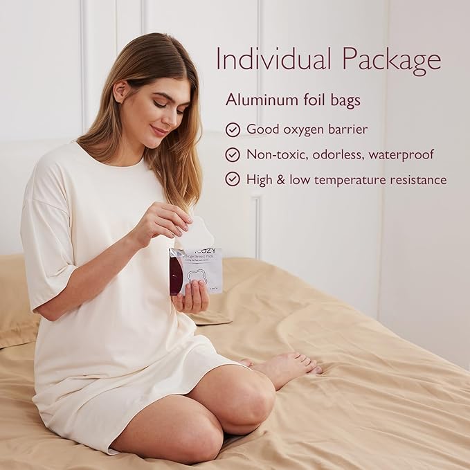 Momcozy Hydrogel Nipple Pads with Soothing Lanolin, Soothies Gel Nursing Pads Provide Instant Cooling Relief, Breastfeeding Essentials, 6 PCS