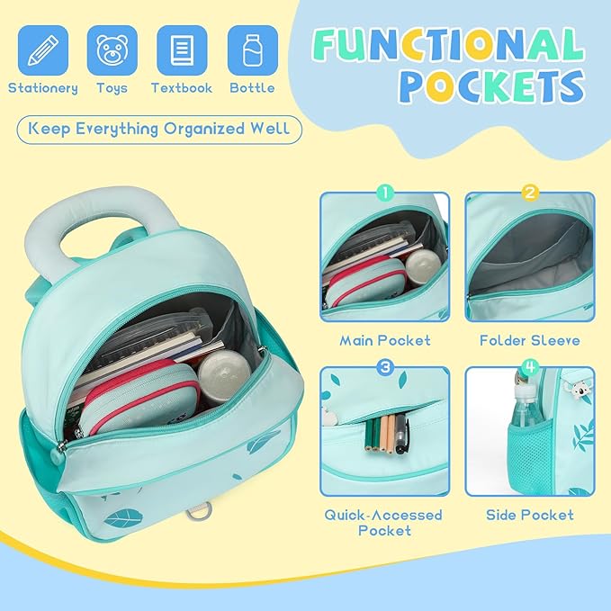 SUN EIGHT Kids Backpack with Plush Toy – Cute & Durable School Bag for Toddlers and Kindergarten