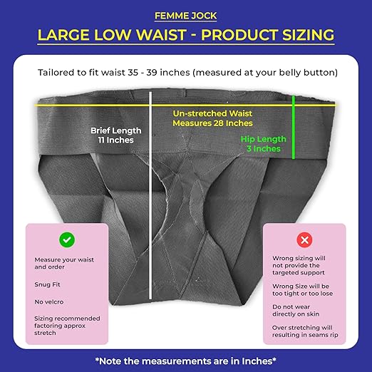 Women's Pelvic Support Belt ― Uterus Girdle for Prolapsed Bladder | Postpartum Recovery | Pain Relief | Low Waist - BLACK - L