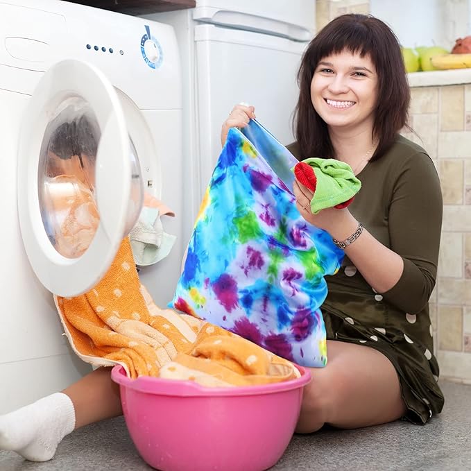 Shappy 2 Pcs Large Travel Laundry Bag Washable Waterproof Wet Dry Large Dirty Clothes Bag Bathing Workout(Tie Dye Style)