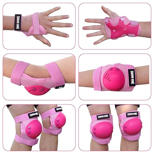 Youth/Kids Knee Pads Elbow Pads Wrist Guards Protective Gear Set for 3-15 Years Child Roller Skates, Skateboard, Cycling, Inline Skating, BMX Bike, Balance Bike, Scooter Riding and Other Outdoor Sports