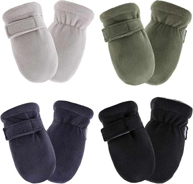 Zsedrut No Scratch Baby Mittens Toddler Infant Fleece Lined Gloves Winter Warm Mitten for Baby Boys Girls