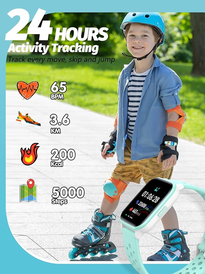 Kids Smart Watch Girls Boys, SmartWatch for Kids Smart Watch Gifts for 4-16 Years Old with Sleep Mode 19 Sports Mode Pedometer Birthday Gift for Boys Girls