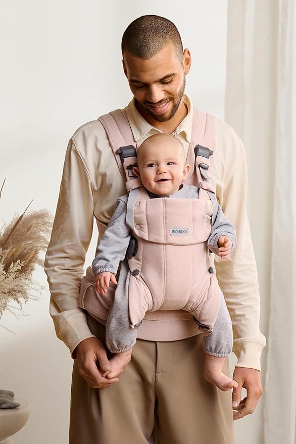 BabyBjörn Baby Carrier Harmony, Light Pink, Woven Mélange | 3-in-1 Ergonomic Baby Carrier; Newborn, Facing-in, Outward-Facing, and Back Carrying Positions Supported (7-40 lbs), Newborn to Toddler