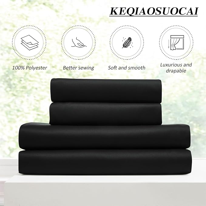KEQIAOSUOCAI 80 Inch Wide Black Pinch Pleated Curtains 80 x 96, Thermal Insulated Noise Cancelling Living Room Office Drapes 96 Inches Long, Patio Sliding Glass Door Window Curtain 2 Panels