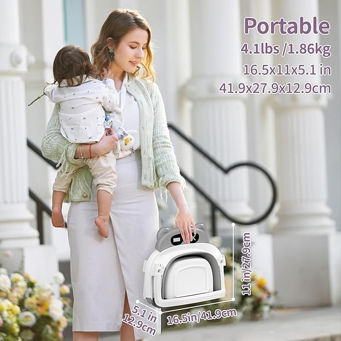 Collapsible Baby Bathtub for Newborn to Toddler (0-18 Month) - Portable Baby Bath Tub for Travel, Newborn Bathtub with Soft Towel and Floating Cushion (Gray)