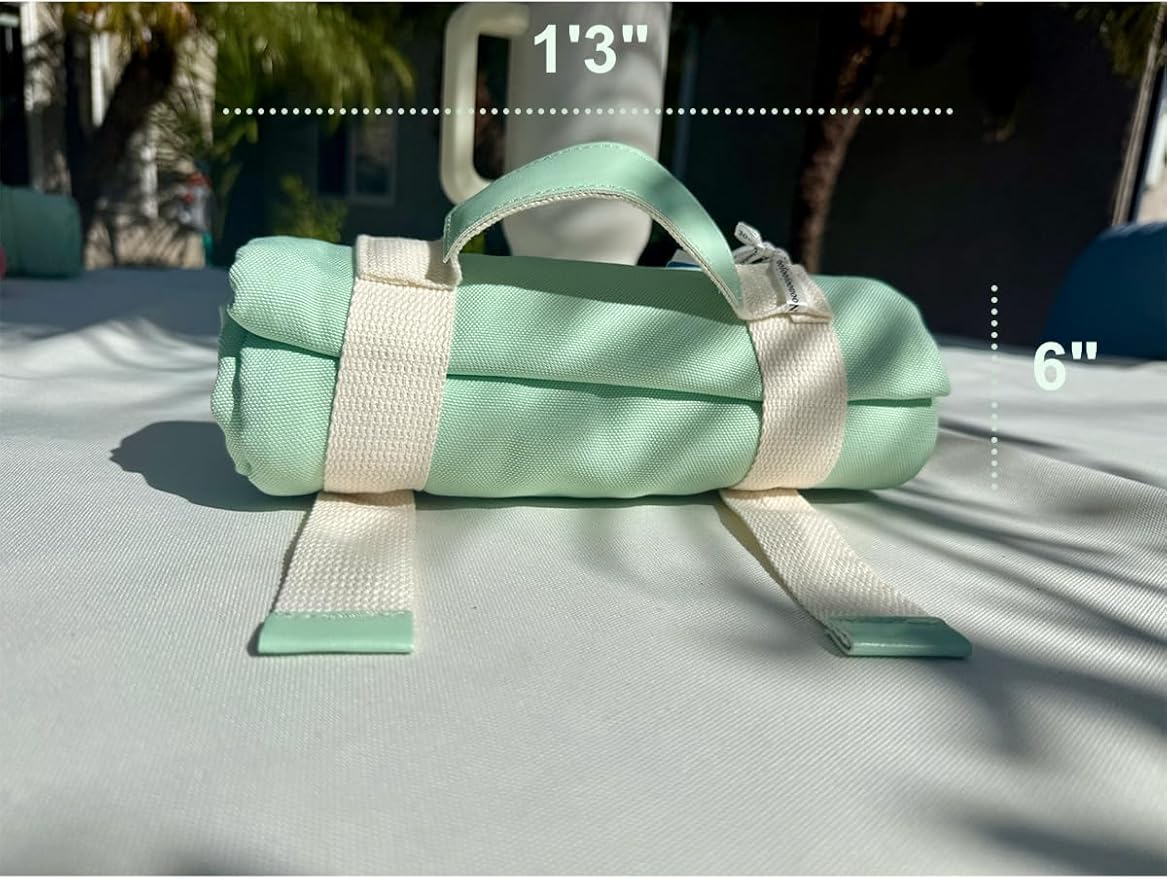 4’9” x 6’3” White Lightweight Water-Resistant Canvas Mat – Picnic, Outdoor, Beach, Park, Camping, Toy Mat