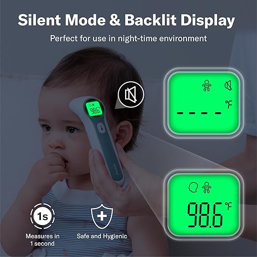 Alcedo Forehead and Ear Thermometer for Adults, Kids, and Baby | Digital Infrared Thermometer for Fever | Touchless, Instant Read, Medical Grade | Pouch and Batteries Included
