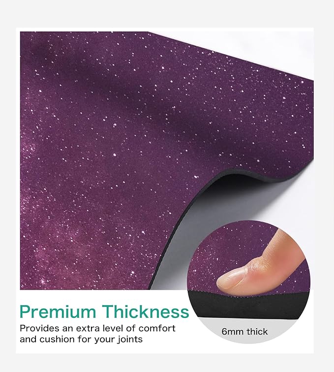 Non Slip Yoga Mat TPE Workout Mat for Men Women, Thick Workout Mat with Carrying Strap, Fitness Mats for Exercise, Yoga, Fitness, Pilates, Floor Workouts (72" x 24" x 6mm)