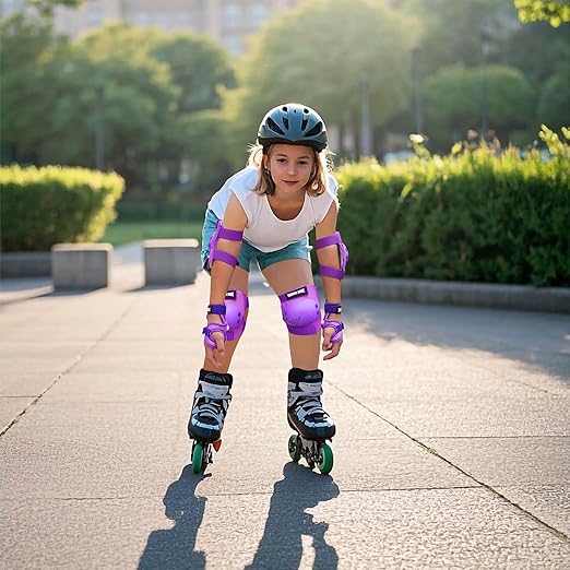Youth/Kids Knee Pads Elbow Pads Wrist Guards Protective Gear Set for 3-15 Years Child Roller Skates, Skateboard, Cycling, Inline Skating, BMX Bike, Balance Bike, Scooter Riding and Other Outdoor Sports