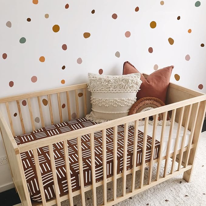 Boho Polka Dot Wall Decals 84 PCS, Boho Wall Sticker for Girls Room Living and Playroom Nursery, Removable Wall Decals Kids Room Decor Vinyl Murals DIY Cute Decorations (12 Sheets)