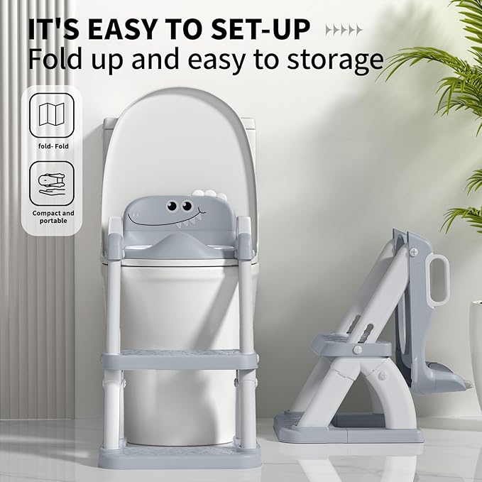 Potty Training Seat for Toddlers, 2 in 1 Potty Training Toilet with Anti-Slip Pad Step Stool, Toddler Toilet Seat for Boys and Girls