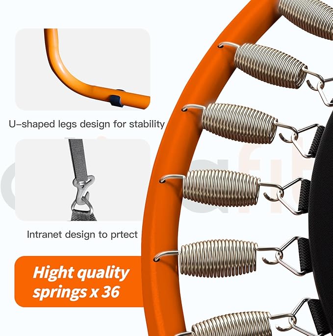 Ativafit 60'' Rebounder Trampoline Indoor Outdoor for Kids Ages 1-8, 5 FT Recreational Toddler Trampoline with Safety Enclosure Net Gifts with Basketball Hoop Dartboard Ocean Bal