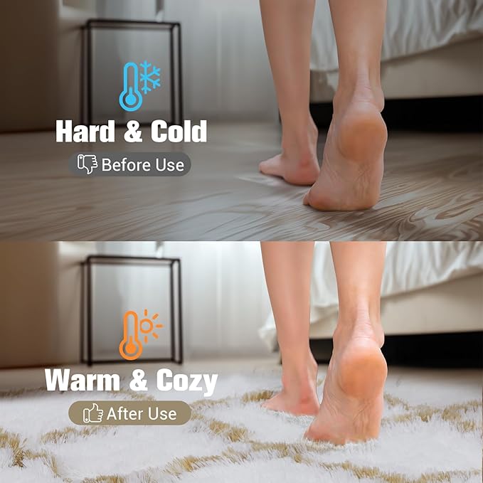 Fluffy Rug for Bedroom, 6X9Feet Stripe Checkered Rug Anti-Skid High Pile for Living Room Bedroom Kids Room Nursery, Dorm Home Decor