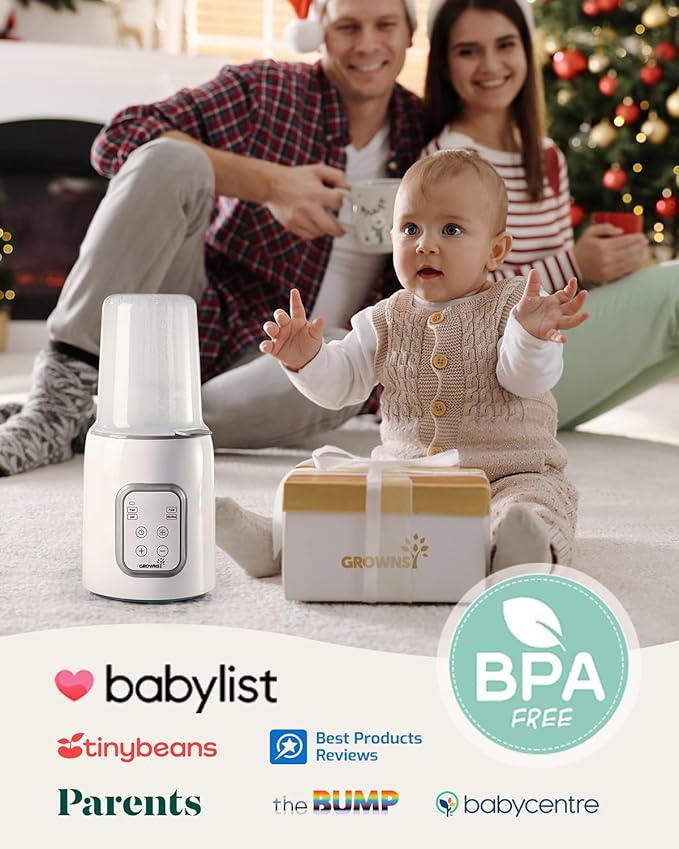 Bottle Warmer, GROWNSY 8-in-1 Fast Baby Milk Warmer with Timer for Breastmilk or Formula, Accurate Temperature Control, with Defrost, Sterili-zing, Keep, Heat Baby Food Jars Function