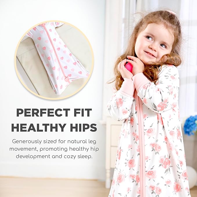 Mama Cheetah Baby Sleep Sack with Sleeves, 0.5 TOG Organic Cotton Wearable Blanket and Two-Way Zipper, Swaddle Transition Long Sleeve Sleeping Bag for Newborn Infant Toddler, 0-6 Months