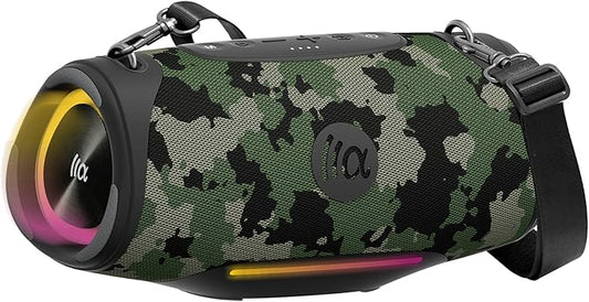 Portable Bluetooth Speaker 80W RMS,120W Peak Loud Subwoofer Wireless Stereo with HD Sound,8H Playtime IPX7 Waterproof for Party cmaping Beach (CAMO-80W RMS/120W Peak)