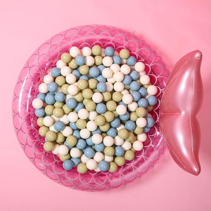 GOGOSO Balls for Ball Pit - Plastic Ball for Toddlers 1-3, Baby Kids Ball Pool Decoration,Creamy Green+Creamy Blue+ Soft White,500pcs