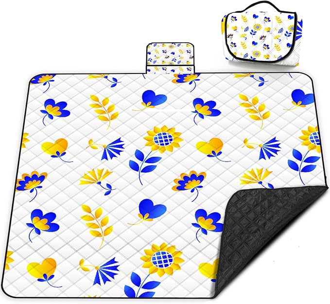 Poedist Extra Large Picnic Blanket Waterproof,80"x 80"Foldable Machine Washable Beach Blanket,Outdoor Blanket for 6-8 Adults,Suitable for Indoor Crawling,Park Beach,Camping,Hiking,Family Travel(Mini