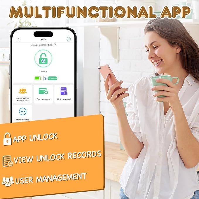 Eseesmart Smart Cabinet Lock, Hidden Magnetic Bluetooth RFID Keyless Drawer Lock, Baby Proofing Child Safety Cabinet Locks for Liquor File Cabinet Cupboard Desk Dresser Adults