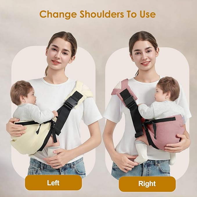 Toddler Sling Carrier, Easy to Wear Baby Carrier Sling 7-40 lbs, Adjustable Lightweight Baby Wrap Sling, Perfect Toddler Hip Carriers One Size Fits All, Pink