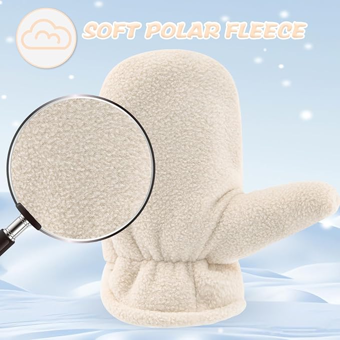 BAVST Baby Toddler Winter Mittens Girls Warm Fleece Lined Gloves Kids Sherpa Lined Mittens for Boys