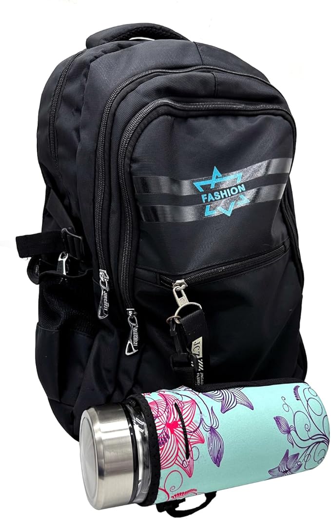 Neoprene Sleeve Bottle Carrier, Portable Insulator Cover - Drawstring Insulator for 18/20 Oz Water Bottle (Flower)