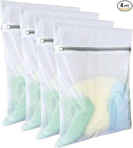 Laundry Bags Mesh Wash Bags(4Pcs,16 x 20 Inches),delicate laundry bag for College,Dorm,Storage