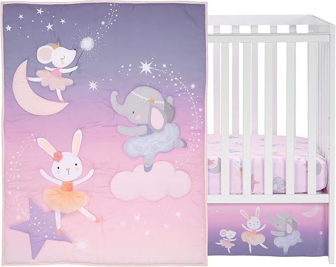 Bedtime Originals Tiny Dancer 3-Piece Ballet Baby Crib Bedding Set - Elephant