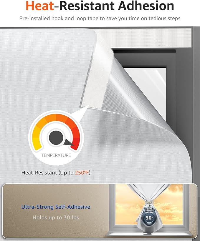 Sumobaby Blackout Curtains for Bedroom Portable 22"x72",No Drill Blackout Shades with Upgraded Hook&Loop Tapes,100% Black Out Window Cover,Thermal Insulated Blinds for Bedroom,Nursery(1 Panel,White)