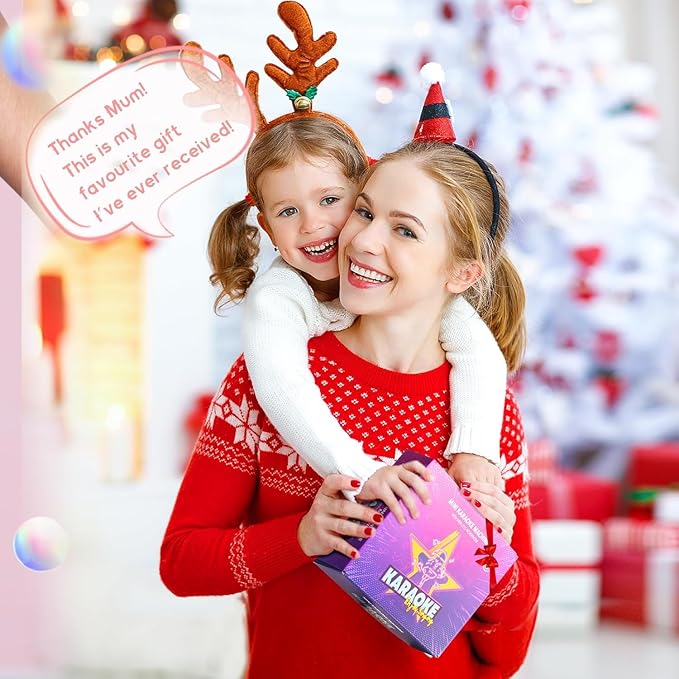 YLL Mini Karaoke Machine for Kids Adults, Portable Bluetooth Speaker with 2 Wireless Microphones, Birthday Gifts Toys for Girls Boys Ages 3, 4, 5, 6, 7, 8, 9,10,11,12+ Years Old Toddler (Orange)