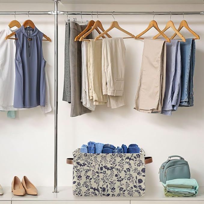 Storage Basket Bin Goth Bats Organizer Collapsible Shelf Basket Cube with Handle for Nursery Bedroom Bathroom