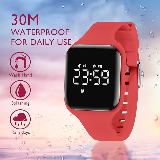 Kids Watches for Girls Boys Digital Sport Watch with Step Counter Pedometer Vibration Alarm Clock, No App Waterproof Fitness Tracker Kids Watch Boys Girls Teens Students Ages 5-16