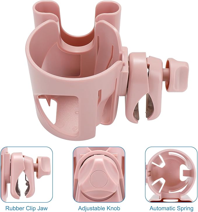 Accmor Universal Cup Holder, Stroller Cup Holder with Phone Holder, 360° Rotatable Large Caliber Designed Bottle Holder for Stroller, Bike, Wheelchair, Walker, Scooter