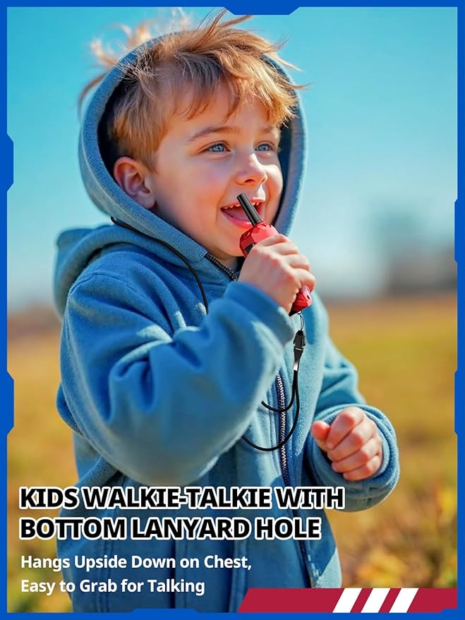 Walkie Talkies Toys for Kids Rechargeable, Long Range 2 Way Radio, Outdoor Beach Camping Road Trip Role Play Toys for 3 4 5 8-12 Year Old Boys Birthday Xmas Gift for Kids, 3 Pack